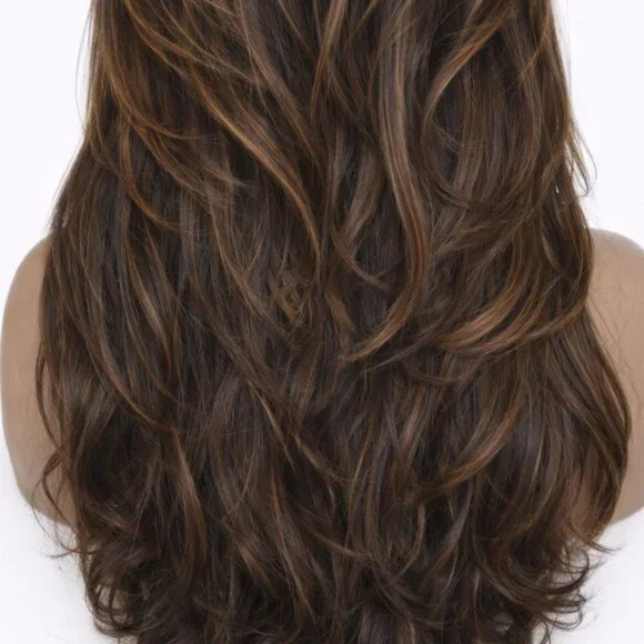 ✨22-26 Inch Layered & Styled Human Hair Lace Wig With Highlights Virgin Color✨ - Picture 13 of 16